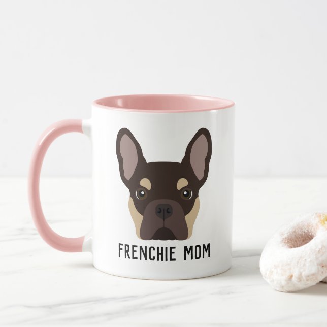 Caneca Frenchie Mãe Brown e Tan French Buldog (Com Donut)