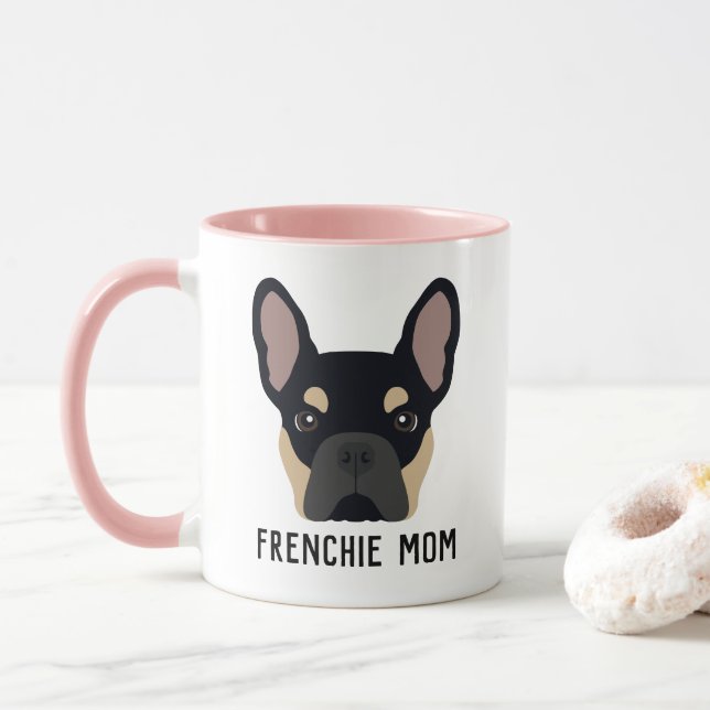 Caneca Frenchie Mãe Negra e Branca Francesa (Com Donut)