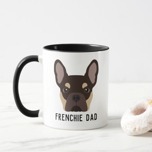 Caneca Frenchie Pai Brown e Tan French Buldog (Com Donut)
