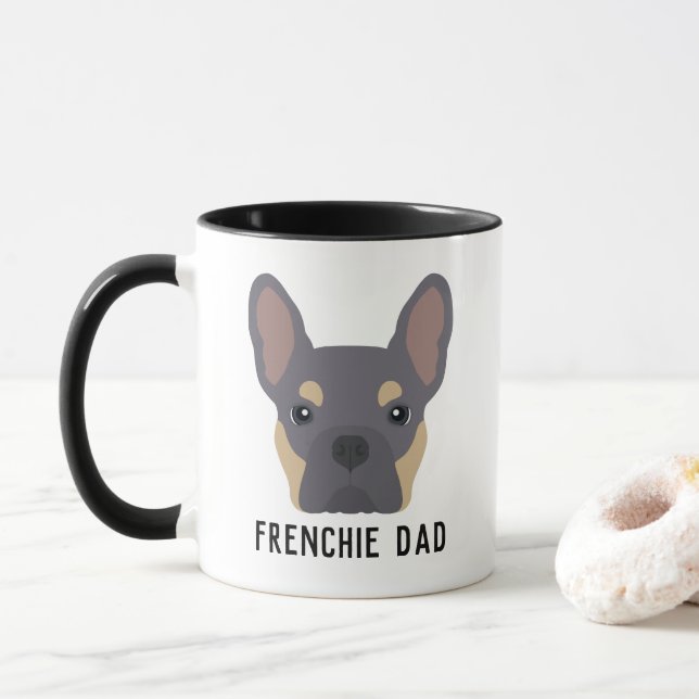 Caneca Frenchie Pai Lilac e Tan French Bulldog (Com Donut)