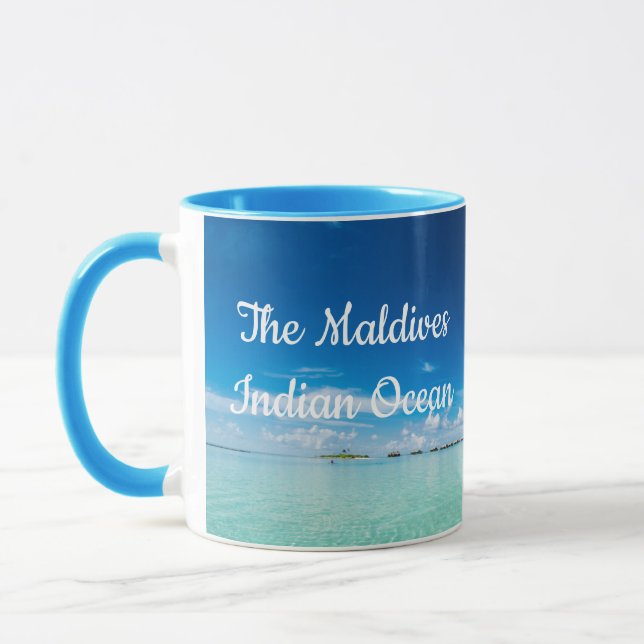 Caneca Frente de praia Maldivas Oceano Índico Mug (Esquerda)