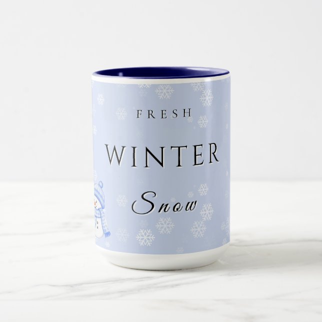 Caneca Fresh Winter Joy with Snow and Snowman (Centro)