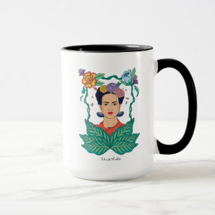 Caneca Frida Kahlo Floral Frame Graphic