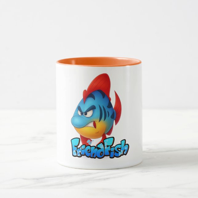 Caneca 🐠 FriendFish Mug Series – Cute, Colorfu (Centro)