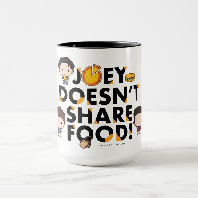 Caneca FRIENDS™ | Joey Não Divide Comida Chibi (Centro)