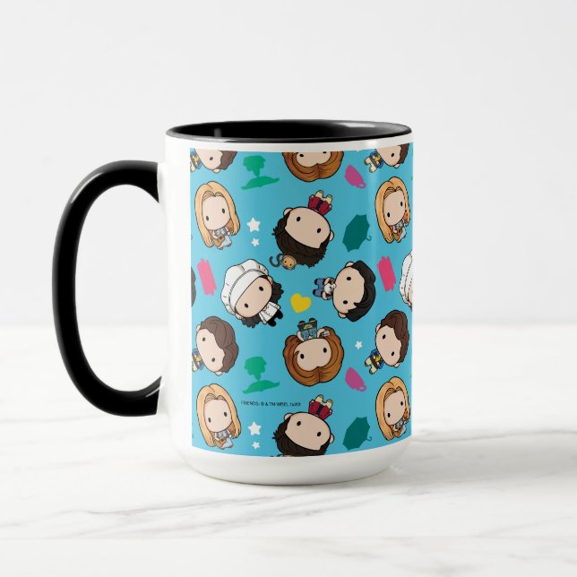 Caneca FRIENDS™ | Padrão Chibi de Personagem (Esquerda)