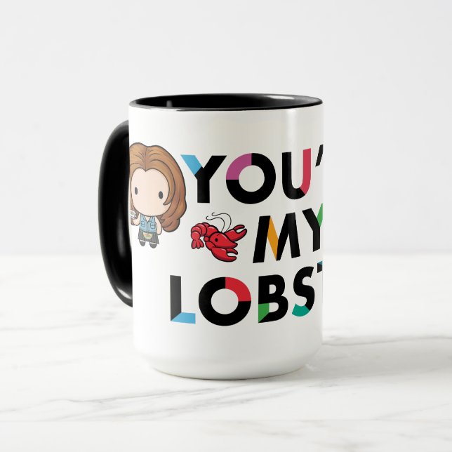 Caneca FRIENDS™ | Ross & Rachel  Lagosta Chibi (Frente Esquerda)