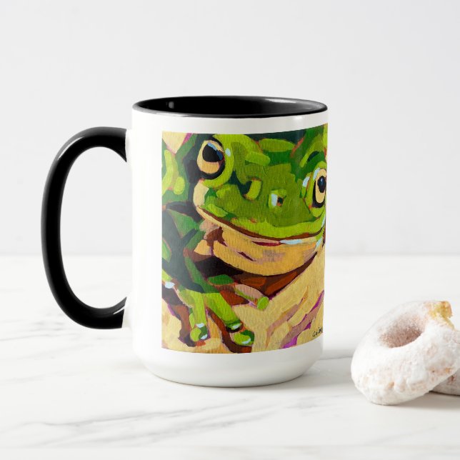 Caneca Frog Painting - Gift for Animal Lovers (Com Donut)