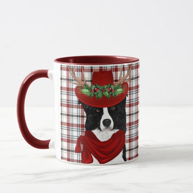 Caneca Fronteira Cachorro ao Longo da Xadrez Ocidental Na (Esquerda)