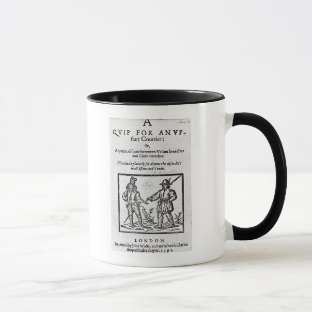 Caneca Frontispício para 'um gracejo para um Courtier (Direita)