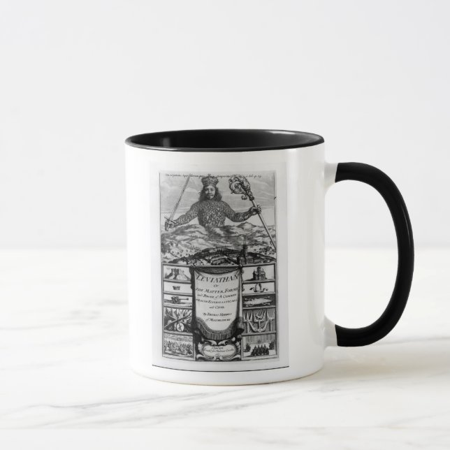 Caneca Frontispiece por Thomas Hobbes de Malmesbury (Direita)