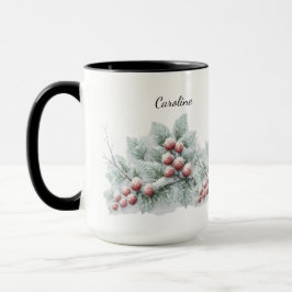 Caneca Frosted Winter Berry and Spruce Botanical Holiday