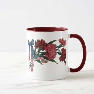 Caneca Frotas Patrióticas e Flores Vintage