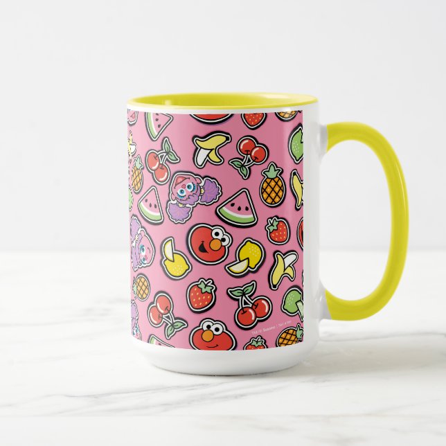 Caneca Fruity Sticker Elmo & Abby Cadabby Pattern (Direita)