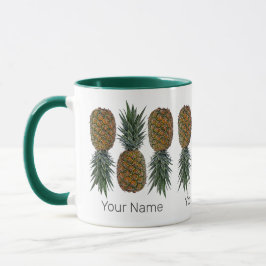 Caneca Fruta de abacaxi Retro Vegan e Vegetariana