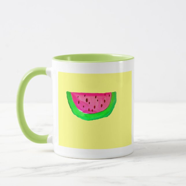 Caneca Fruta de melancia de pop cor-de-rosa suculenta (Esquerda)