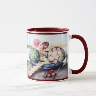 CANECA FRUTAS DA SEASON 4- ARTICHOKES, ROSA E STRAWBERRIE