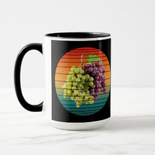Caneca Frutas de uva vintage comida saudável vegana