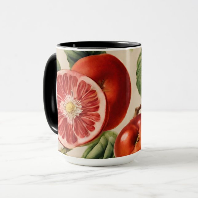 Caneca Frutas e flores do Jardim Italiano de Luxo (Frente Esquerda)