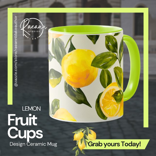 Caneca Frutas - Lã cerâmica de Design de limão (Criador carregado)