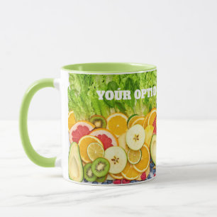 Caneca Frutas Tropicais Texto Personalizado