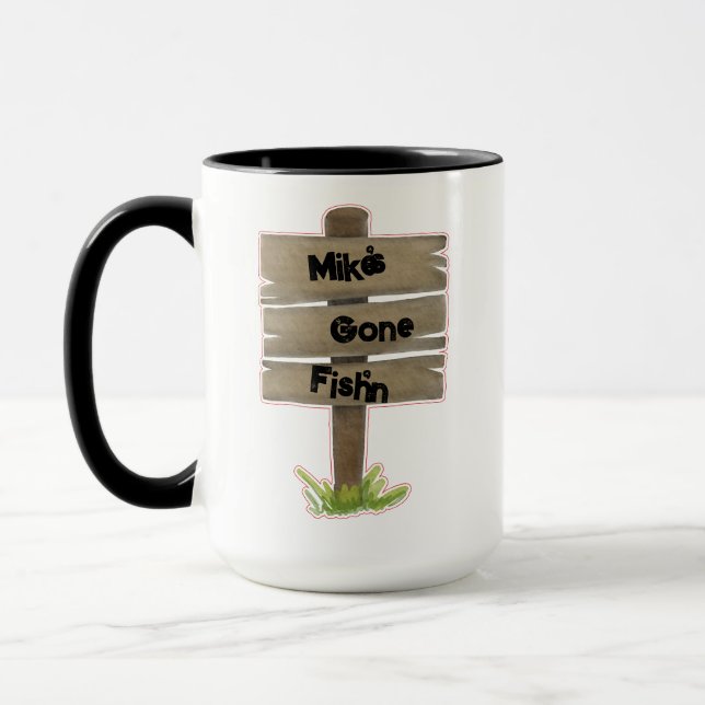 Caneca "Fui Pescar" Café Personalizado (Esquerda)
