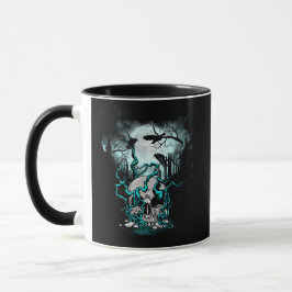Caneca Fullmoon Raven Skull Graveyard