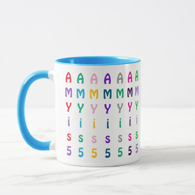 Caneca Fun Colorful Custom Monogram, Name or Age (Esquerda)