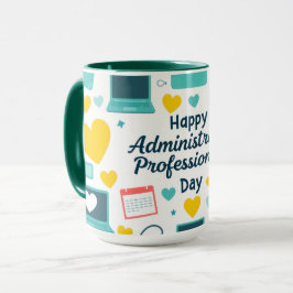 Caneca Fun Office Icons Administrative Day Pattern