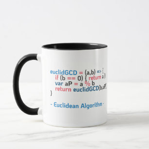 Caneca Função de Algoritmo Euclidiano  Trecho de código