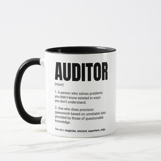 Caneca Função Funny de Definição de Auditor (Esquerda)