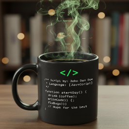 Caneca Função minimalista startDay() Piada de Programador