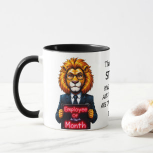 Caneca Funcionário Das Cores Do Leão De Leão Do Mês