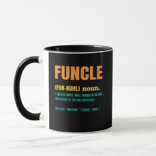 Caneca Funcle Engraçado Tio Definição (Esquerda)
