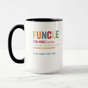 Caneca Funcle Funny Uncle Definition, Awesome Legend Hero