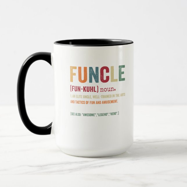 Caneca Funcle Funny Uncle Definition, Awesome Legend Hero (Esquerda)
