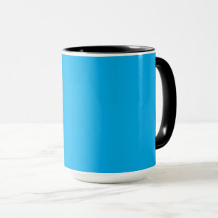 Caneca Fundo Azul Ciano Sólido Estilo Minimalista de Ve