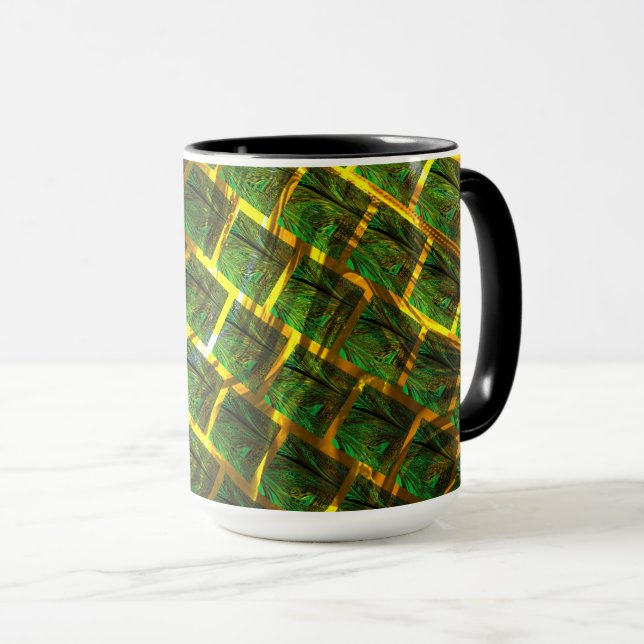 Caneca Fundo com imagem verde dourada? (Frente Esquerda)