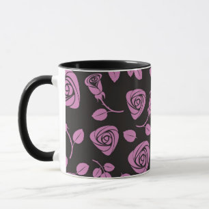 Caneca Fundo cor-de-rosa floral
