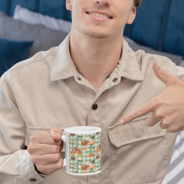 Caneca Fundo de Abóbora da Largura da Água (Watercolor Glitter Pumpkin Backgrounds Mug)