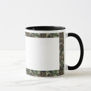 Caneca Fundo de Camuflagem Florestal Militar com Branco