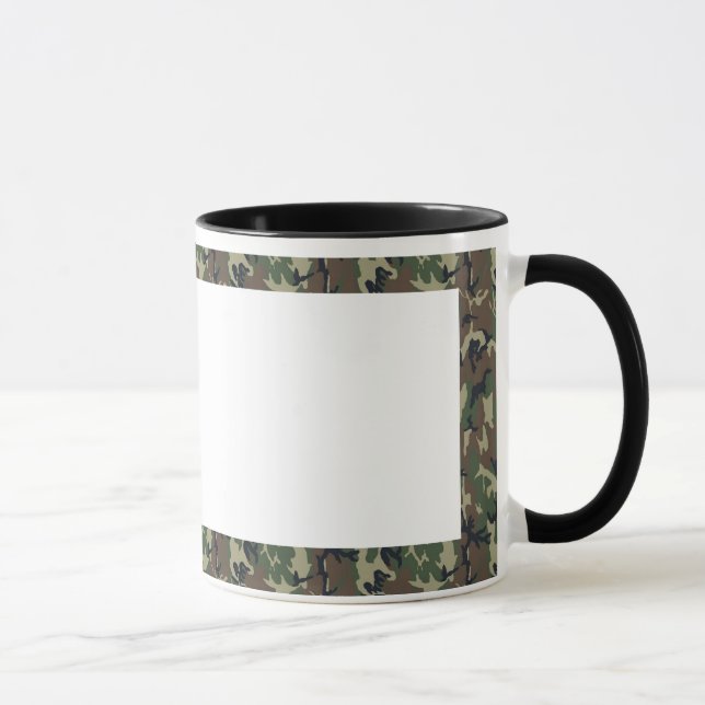 Caneca Fundo de Camuflagem Florestal Militar com Branco (Direita)