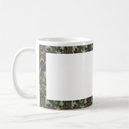 Caneca Fundo de Camuflagem Florestal Militar com Branco