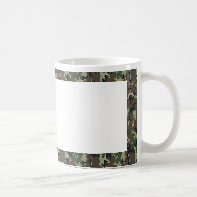Caneca Fundo de Camuflagem Florestal Militar com Branco (Direita)