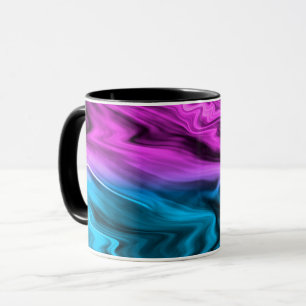 Caneca Fundo desfocado moda carmesim e azul