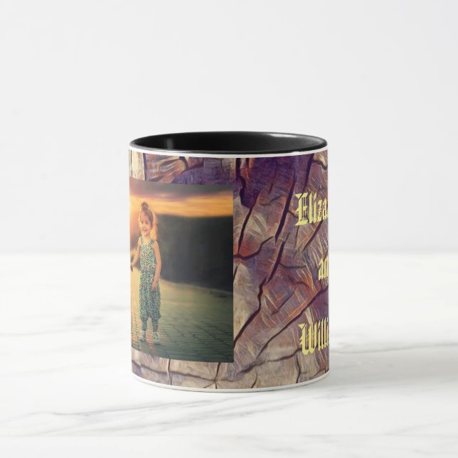 Caneca Fundo do tronco da árvore de madeira de safra pers (Centro)