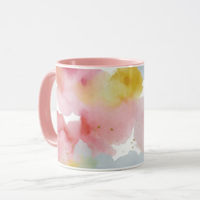 Caneca Fundo Pastel Abstrato (Frente Esquerda)
