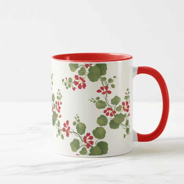 Caneca Fundo Red Nasturtium Cream (Direita)