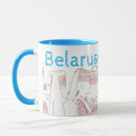 Caneca Funky Belarus Б е а р у л с ь Taça Folk Cross Stit