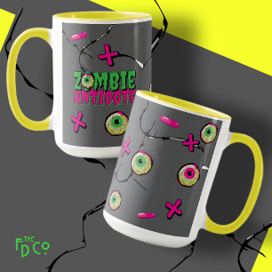 Caneca Funky Ghoulish Engraçado, Zombie Engraçado, Antído